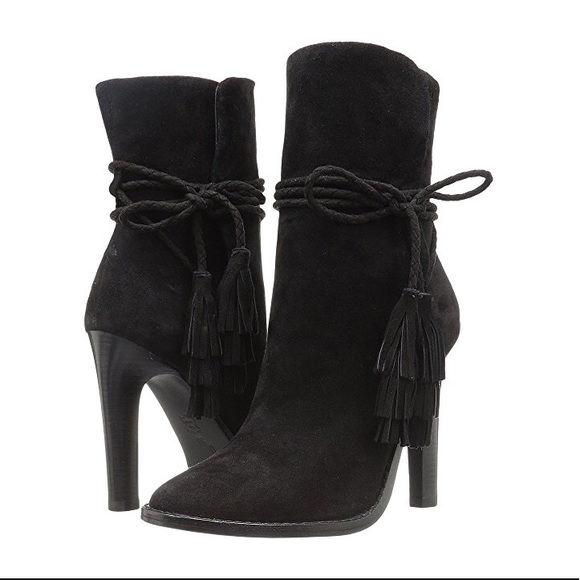Joie Shoes - NIB Joie Chap Black Suede Leather Boho Boots SZ 37